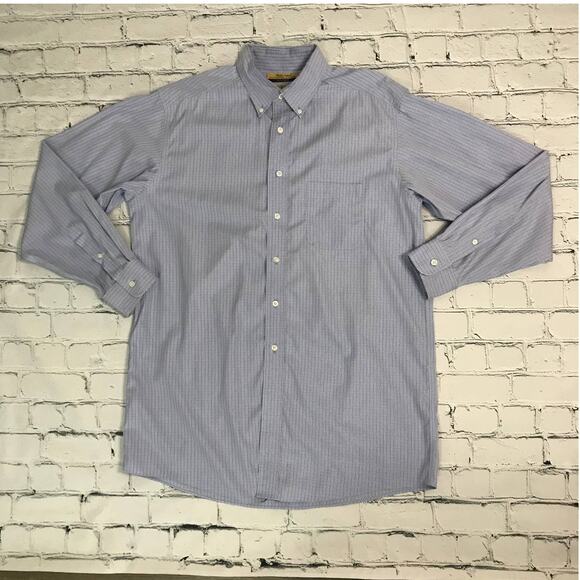 Gold Label Blue Square Print Button Down - Picture 6 of 6